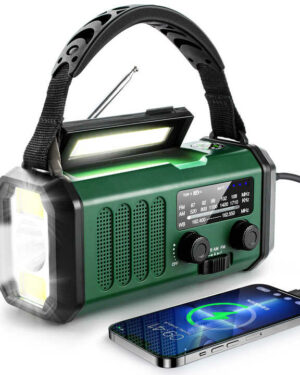 Radio batterie Securicom avec antenne, port USB et torche LED intégrée
