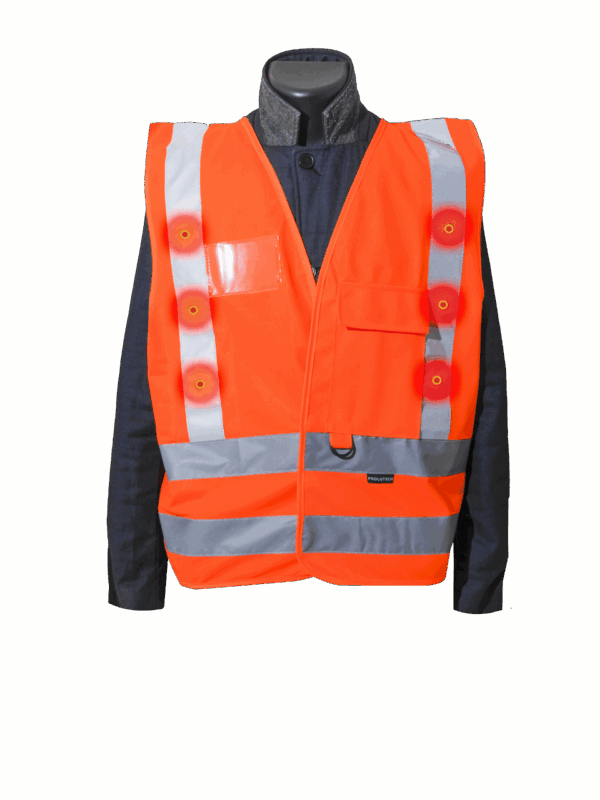 Gilet de sécurité K-Safe Orange 14 LED rouges – Image 4