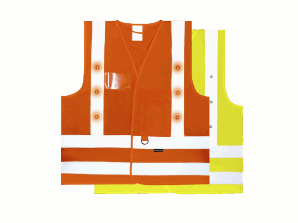 Gilet de sécurité K-Safe Orange 14 LED rouges – Image 6